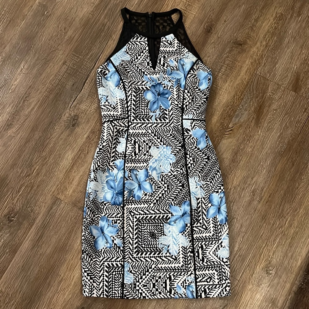 Guess Black/Floral Bodycon Dress